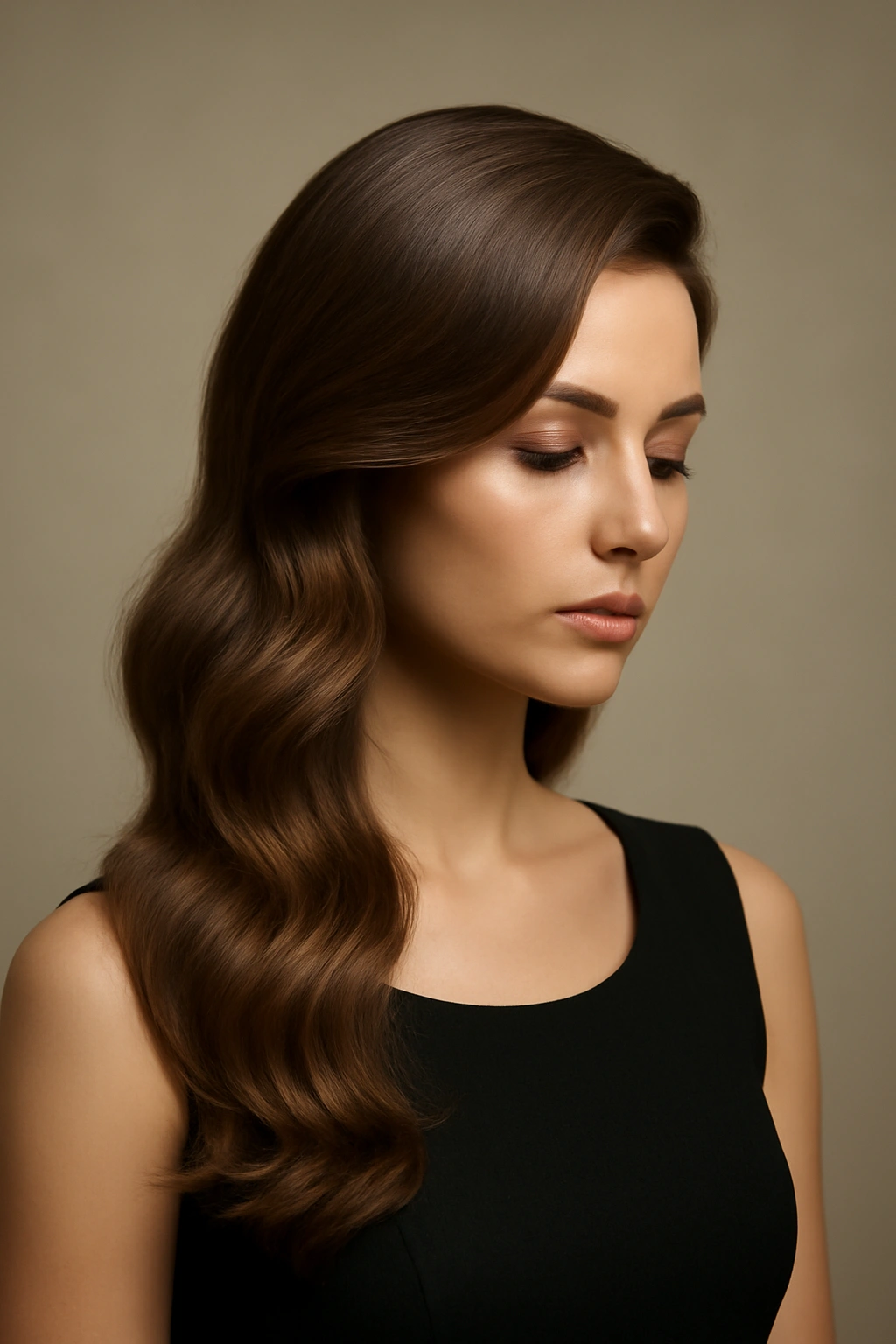 10 Effortless Hairstyles for Any Formal Event 3 Long hair with deep side part and soft waves swept to the side