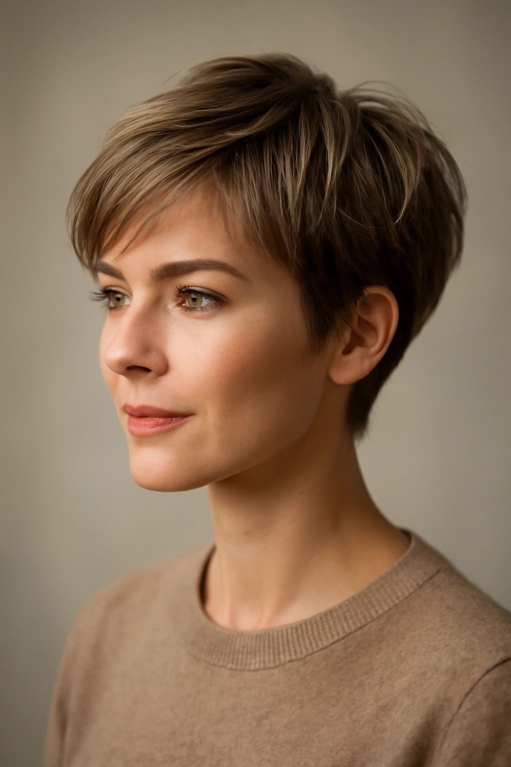 15 Short Pixie Cuts That Glow Up Your Look After 30 4 Portrait of a woman with a soft wispy pixie featuring soft edges and wispy strands