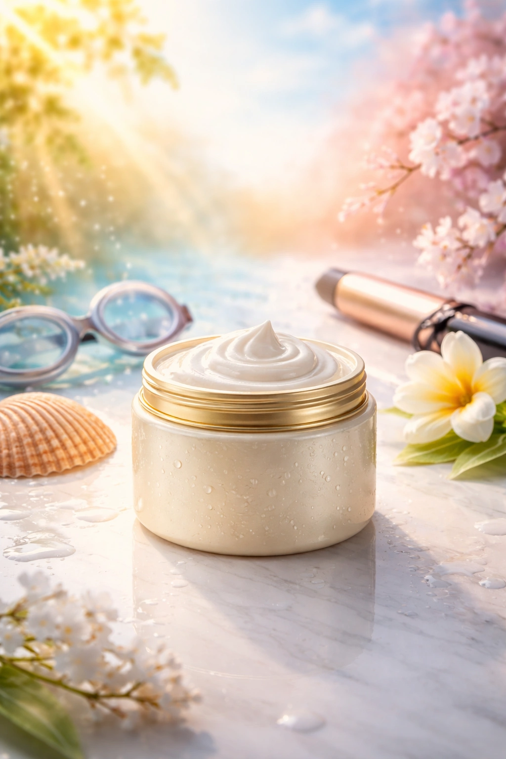 Hair mask bottle on gradient background illustrating special situations for hair care