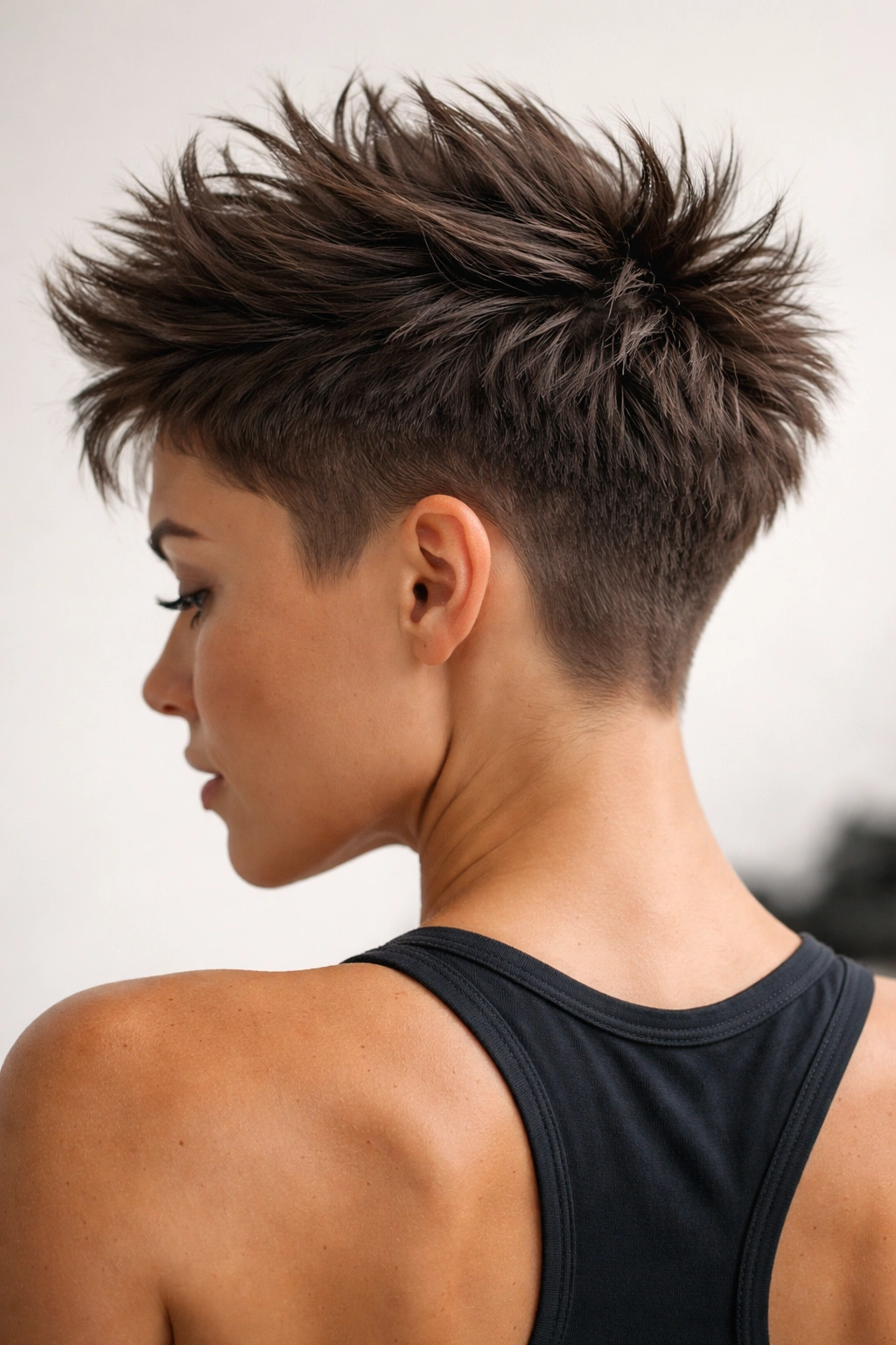 Close-up of a short crown with matte-paste spikes for gym texture without shine.