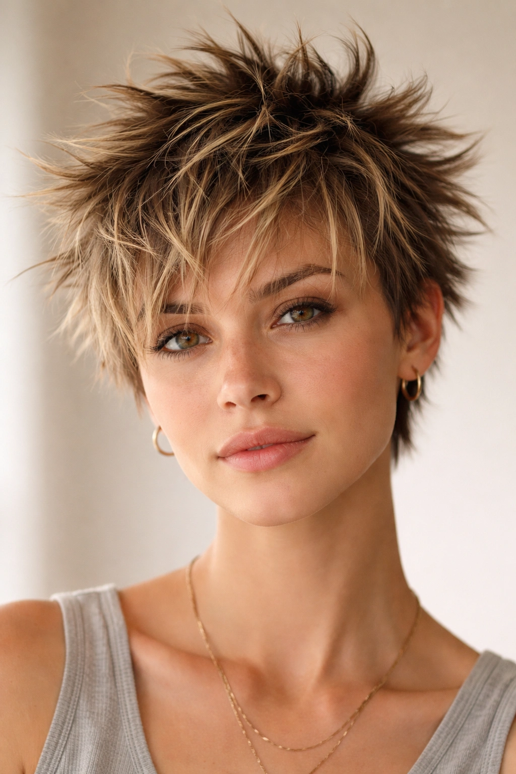 10 No Heat Short Hairstyles That Still Look Great 9 Short hair with spiky, piece-y texture, air-dried and separated.