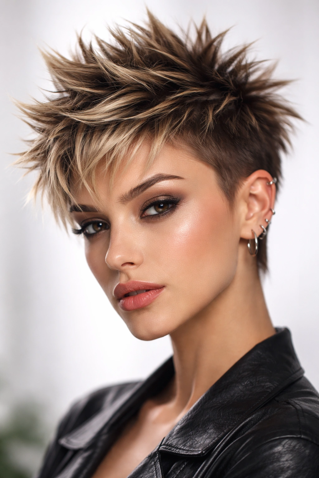 Spiky textured crop with angled layers forming spikes