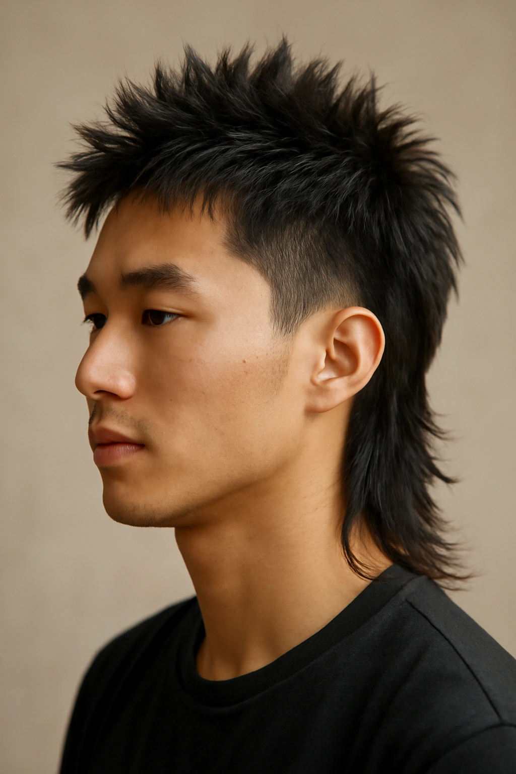 12 Asian Mullet Haircuts That Are Trending Right Now 5 Spiky textured mullet with separated top pieces