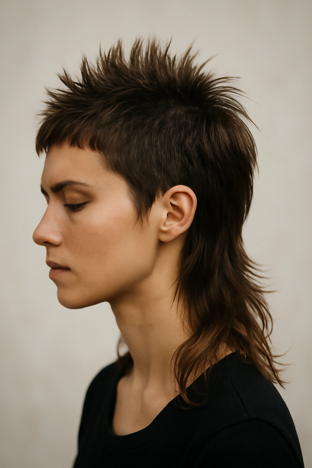 25 Mullet Haircuts for Women You'll Actually Love 12 Spiky top mullet with short crown and long soft back portrait