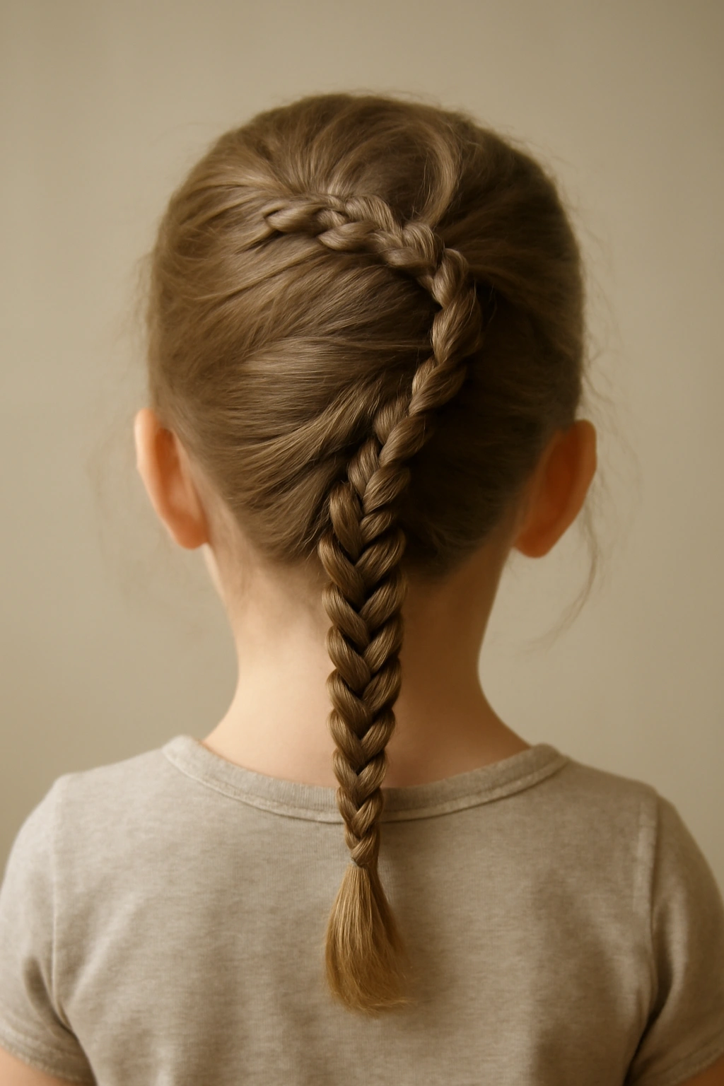 18 Braided Toddler Hairstyles That Won't Come Undone 8 Top view showing a spiral braid circling the crown to the nape