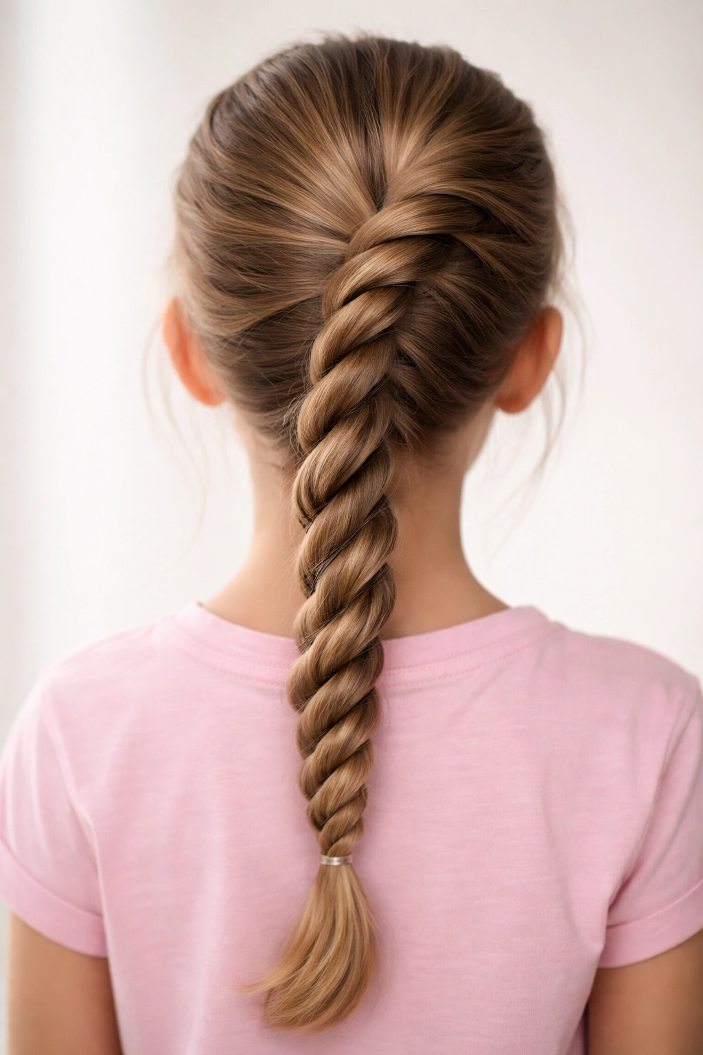 Spiral braid created by wrapping hair in a tight continuous twist