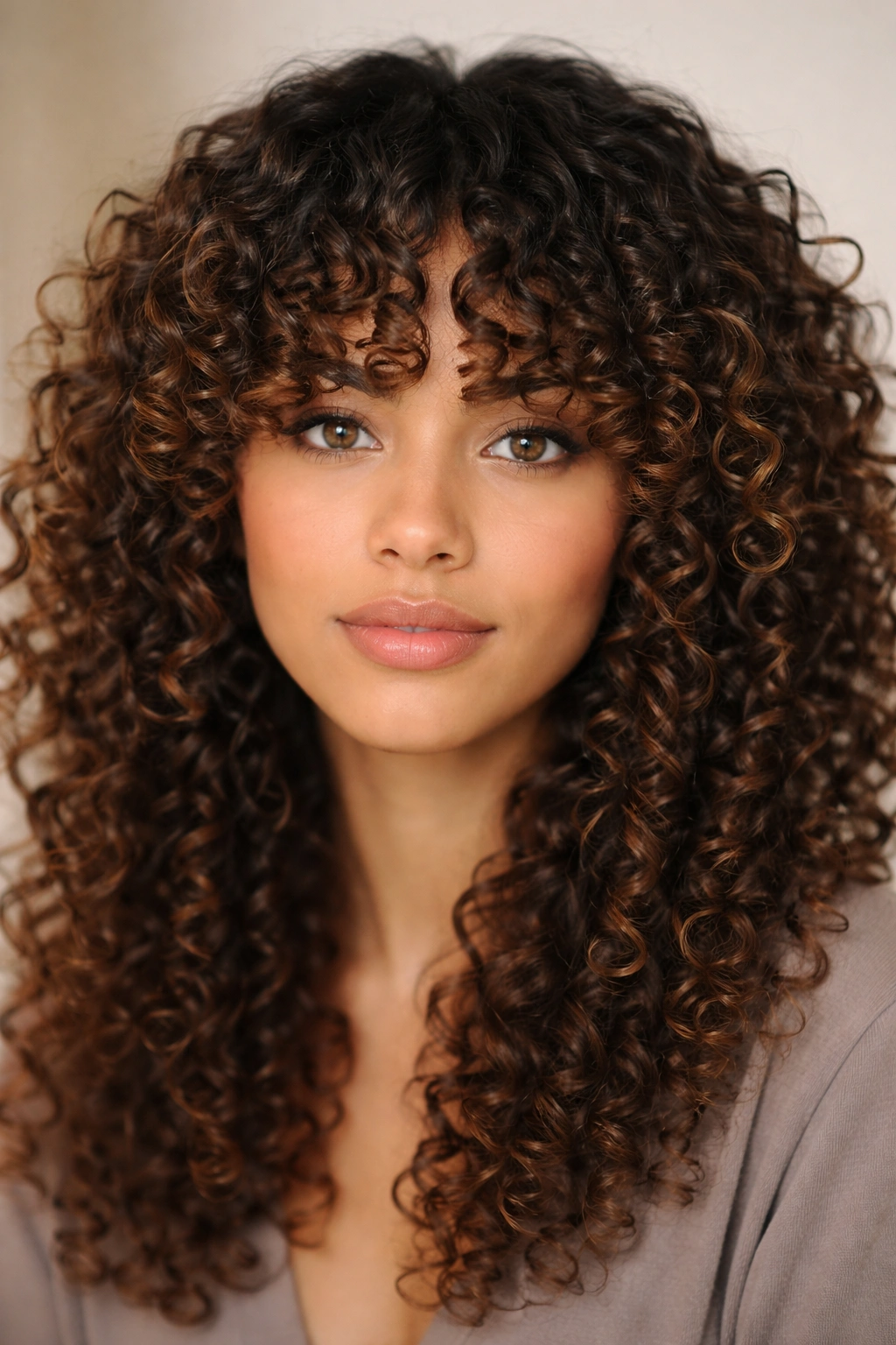 12 Curly Bang Haircuts For Every Type Of Curl 12 Spiral curl bangs with defined individual ringlets.