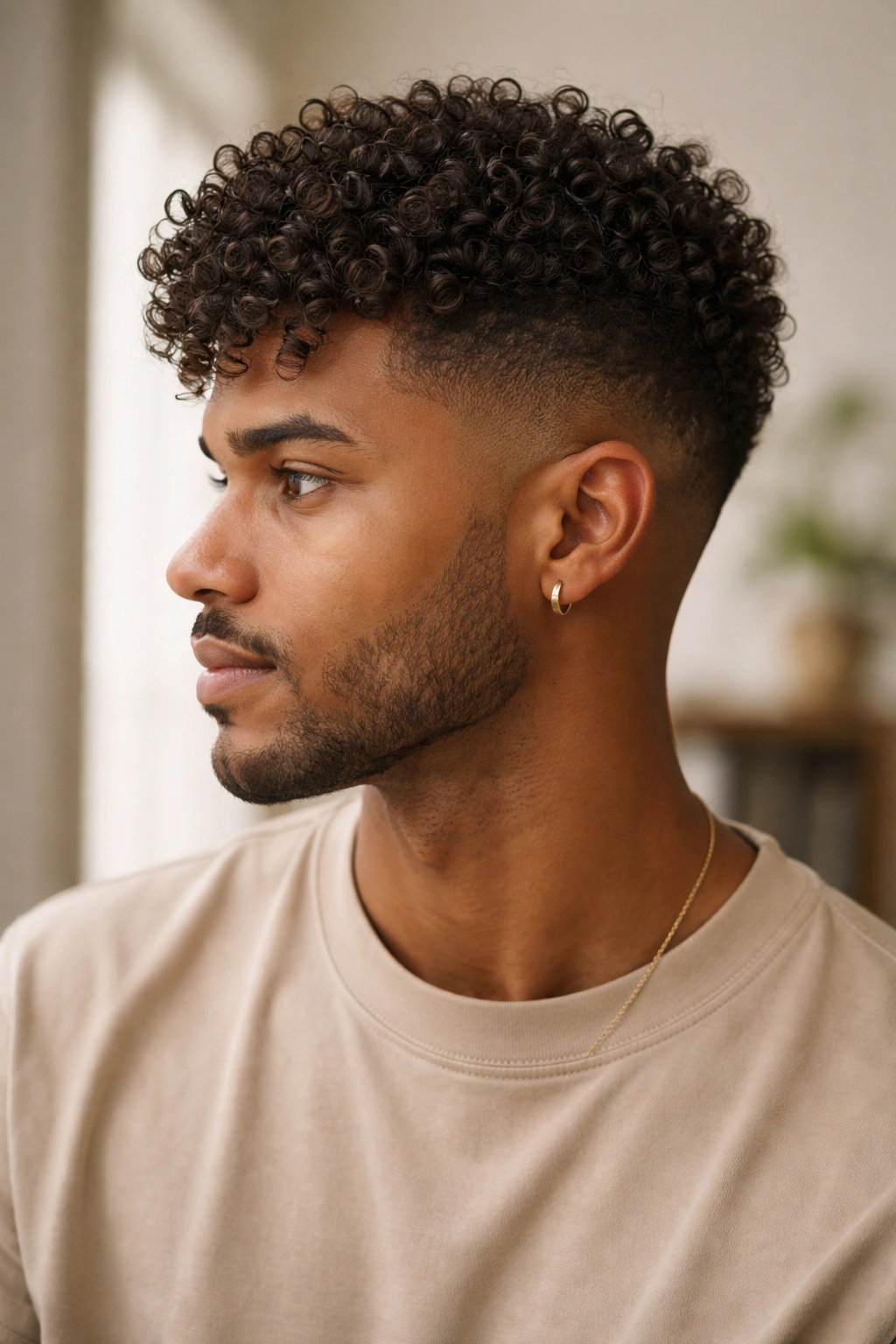 22 Curly Haircuts That Hold Their Shape All Day 17 Portrait of spiral curls tapering from sides to crown for cohesive shape