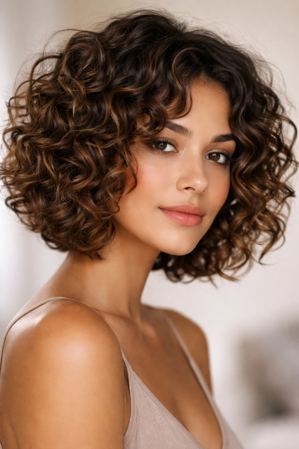 15 Curly Choppy Bobs With Volume And Bounce 10 Tightly curled spiral curls with choppy layers enhancing definition