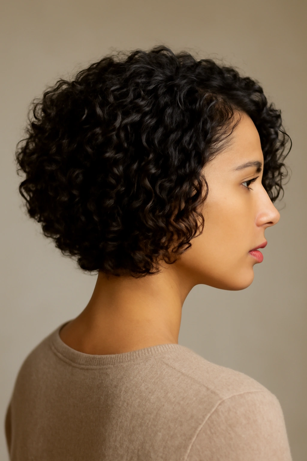12 Angled Bob Cuts That Flatter Natural Curls 5 Stacked back bob showing crown lift from stacked layers and smooth front
