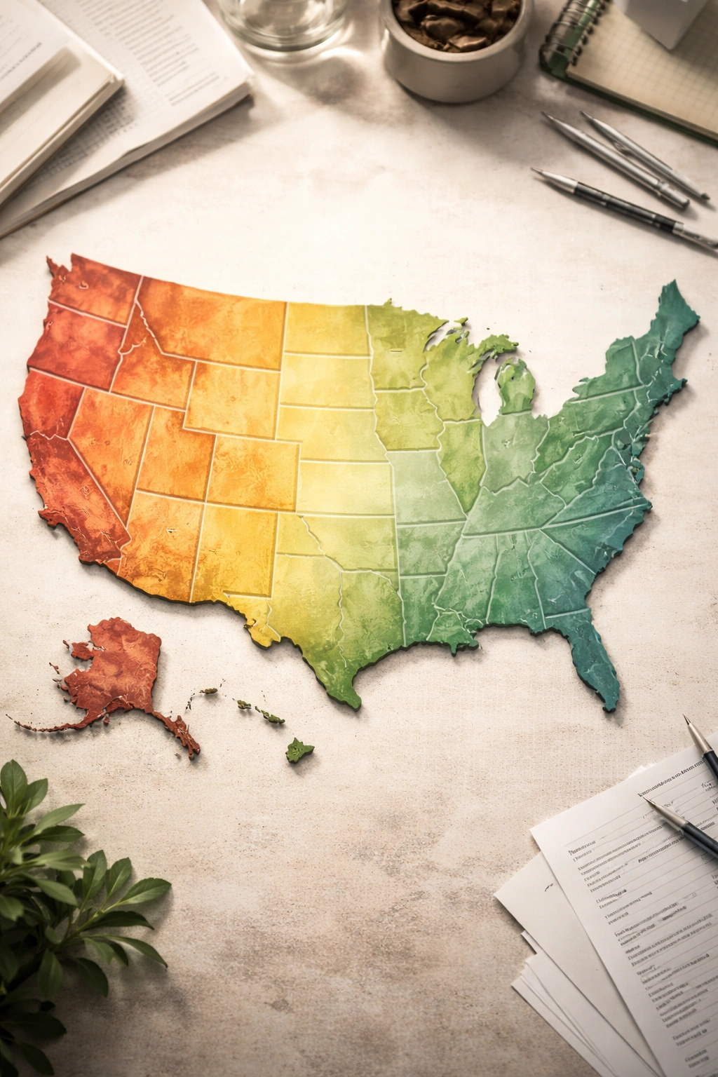 Stylized USA map showing geographic variation in hair transplant pricing