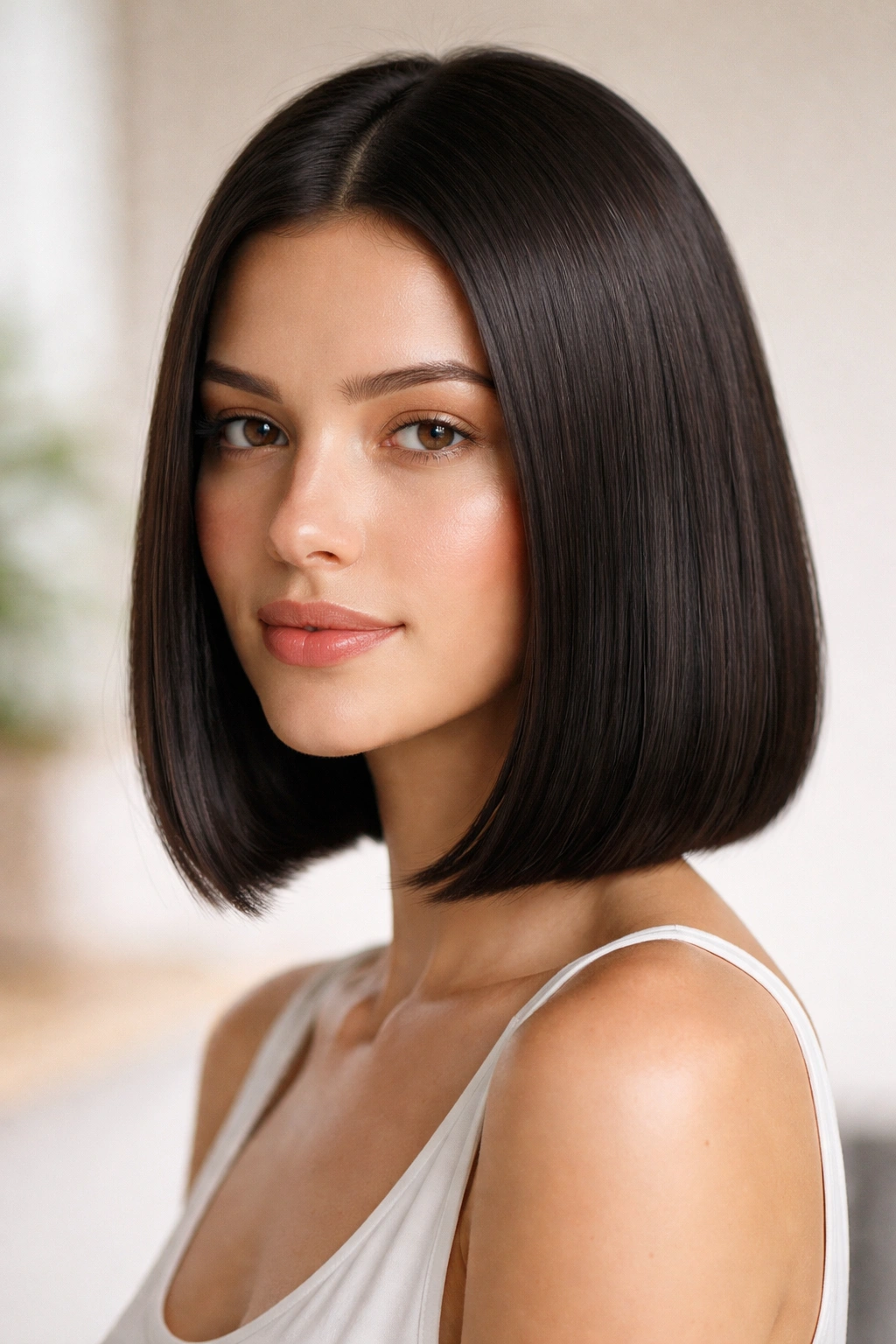 10 Wash And Wear Styles For Effortless Mornings 9 Straight blunt bob just above the shoulders with a smooth, sleek finish