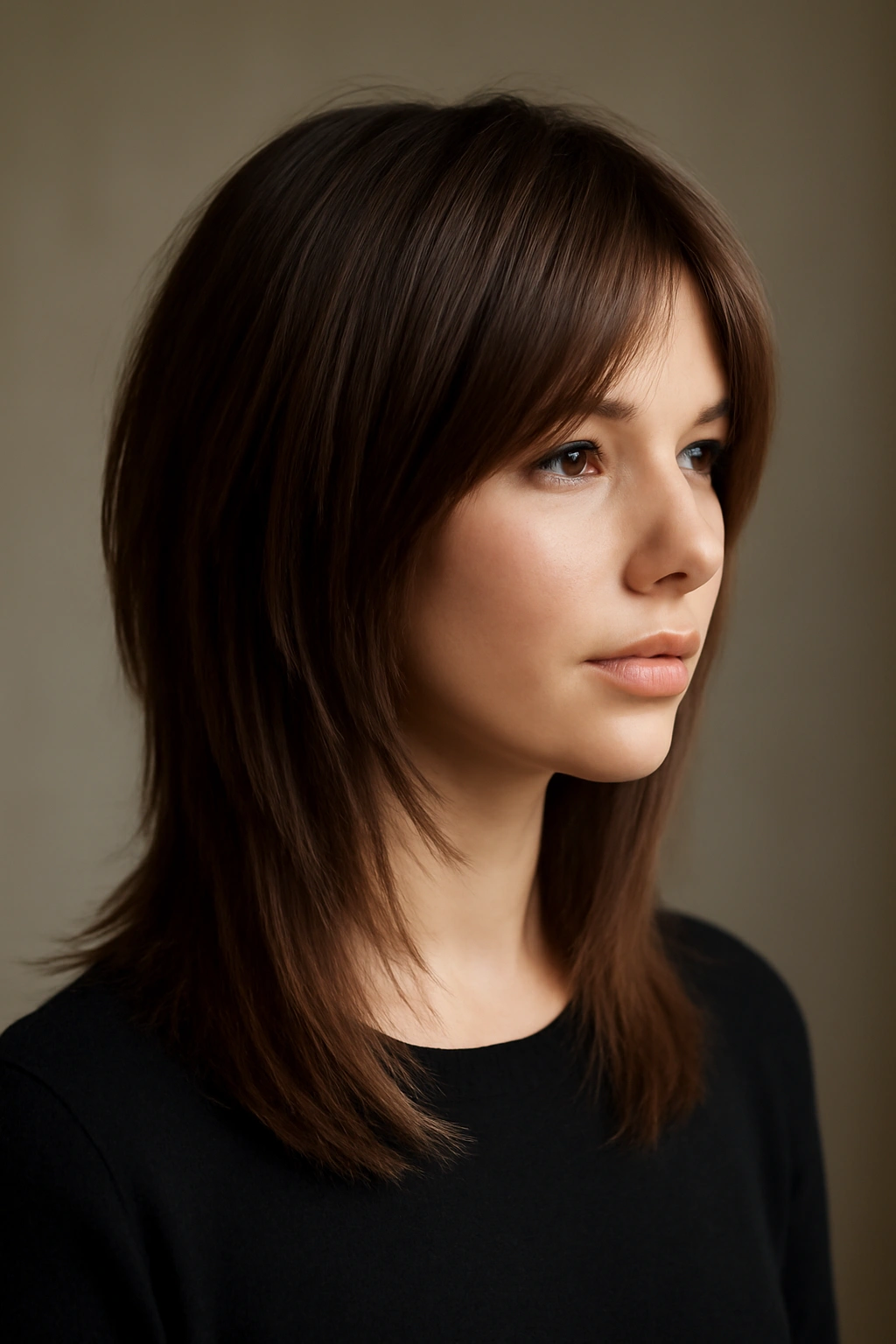 12 Straight Styles That Make Shoulder-Length Hair Look Amazing 5 Shoulder-length straight hair with modern layered shag, face-framing pieces
