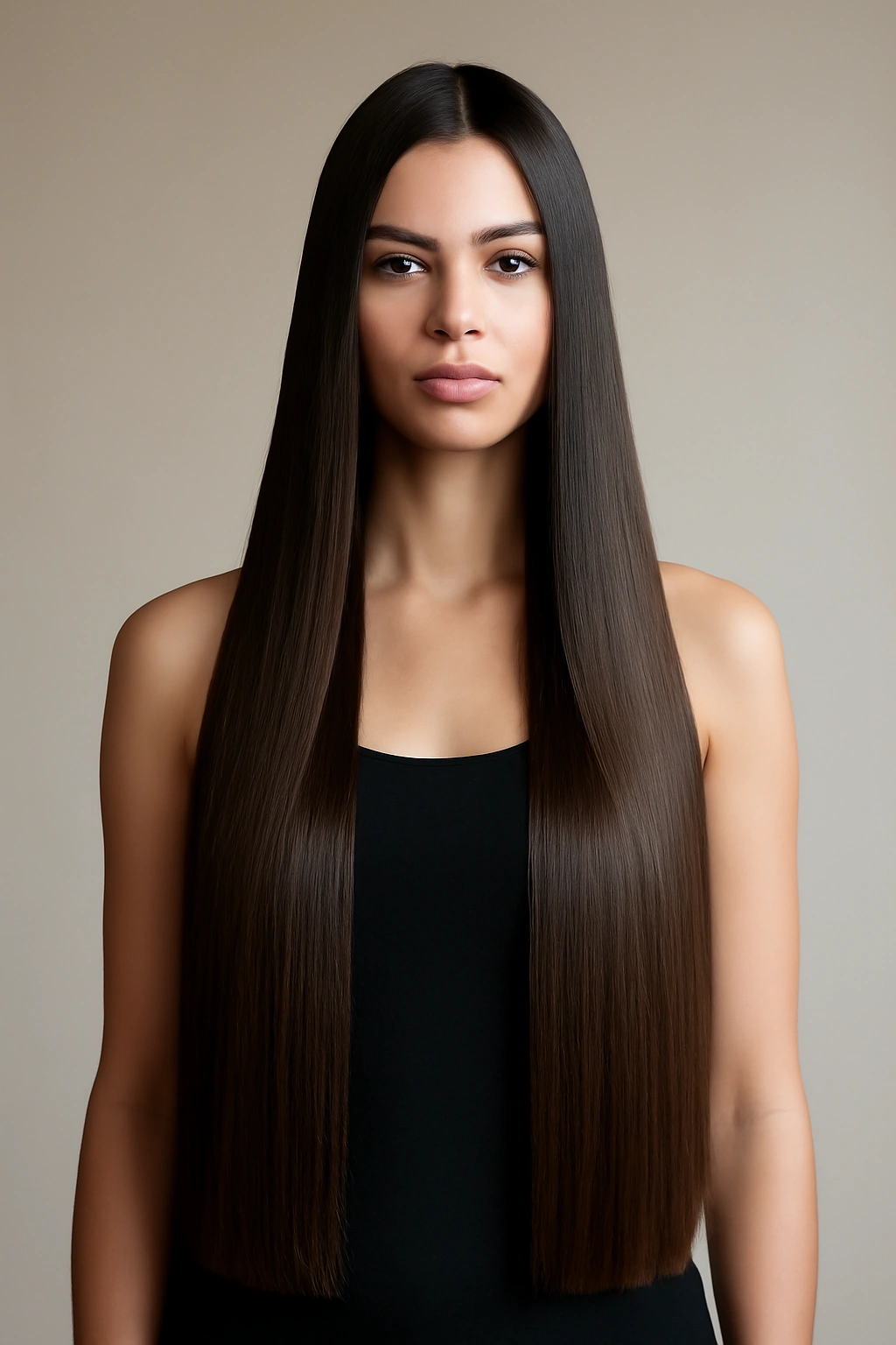 25 Hairstyles For Women Sorted By Length 17 Ultra-long straight hair with blunt ends, glossy and sleek