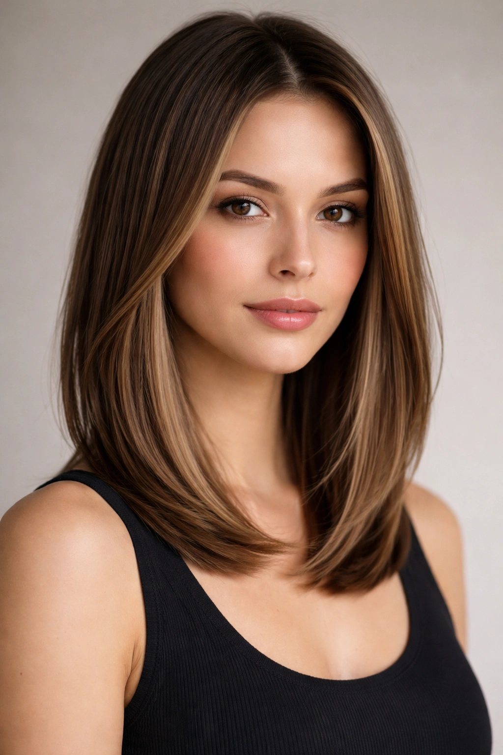 20 Shoulder Length Haircuts By Hair Type 2 Straight hair sleek lob with subtle face-framing layers at shoulder length