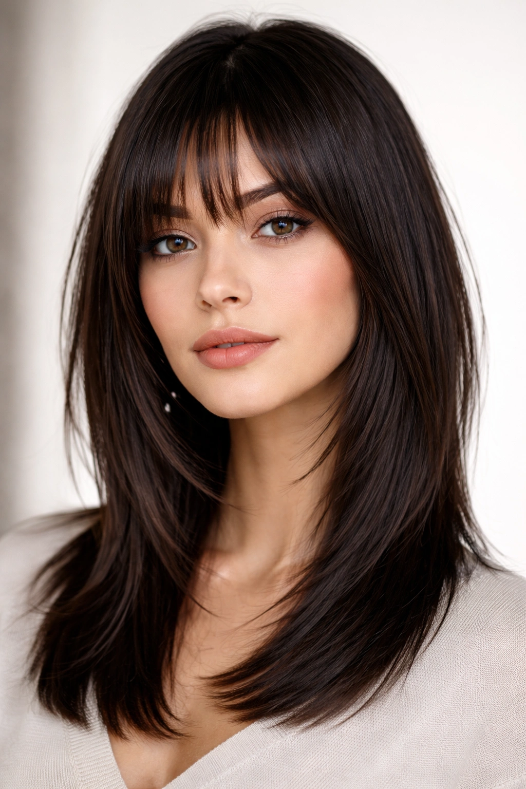 12 Shoulder Length Shag Cuts For Any Hair Type 5 Straight sleek shag with micro layers adding subtle movement