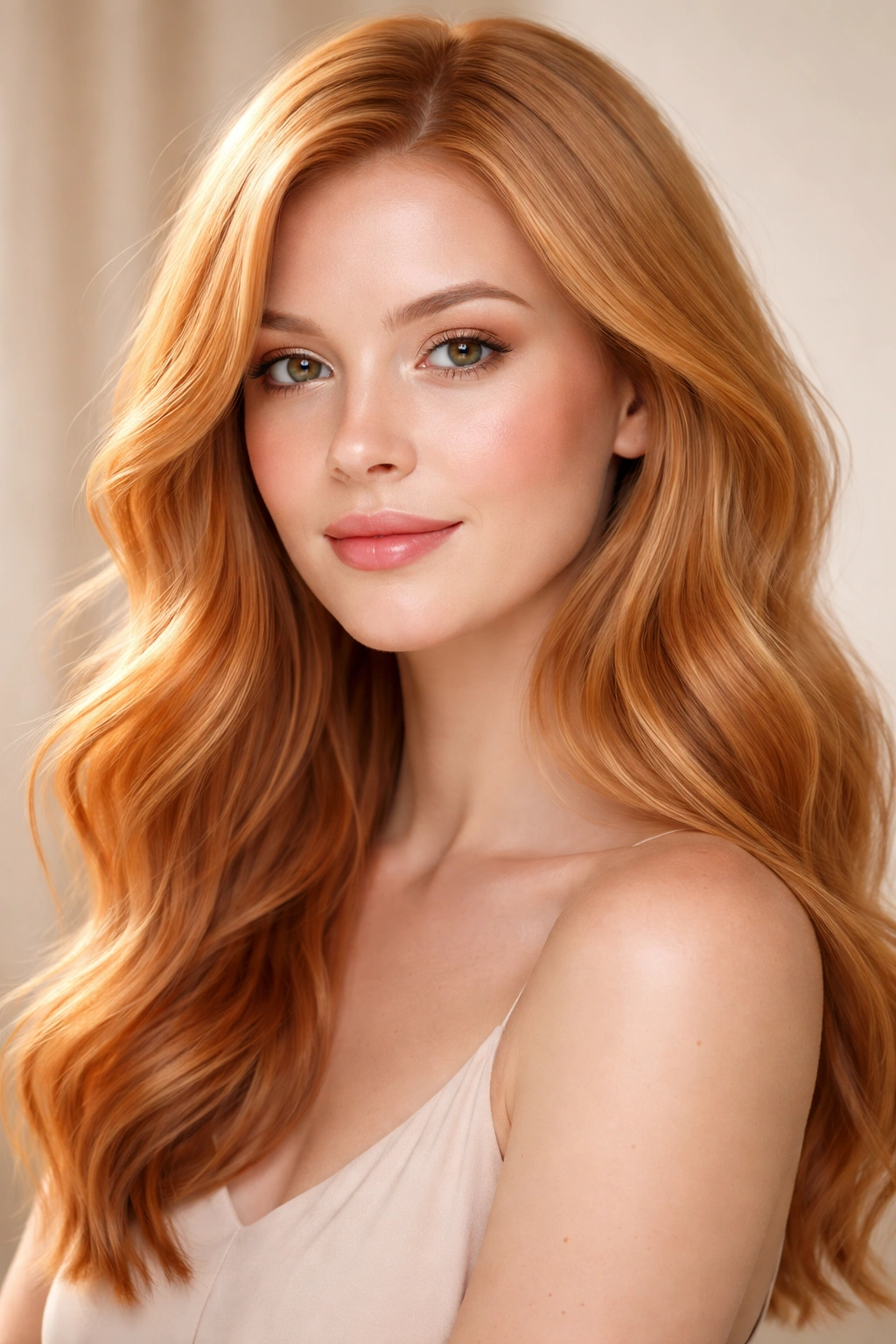 Portrait of a person with strawberry blonde hair in warm lighting.