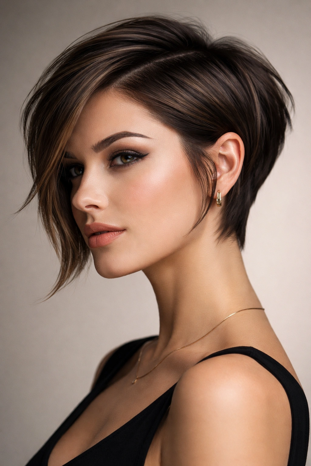 10 Short Haircuts That Minimize A Double Chin 4 Structured crop with defined angles highlighting cheekbones