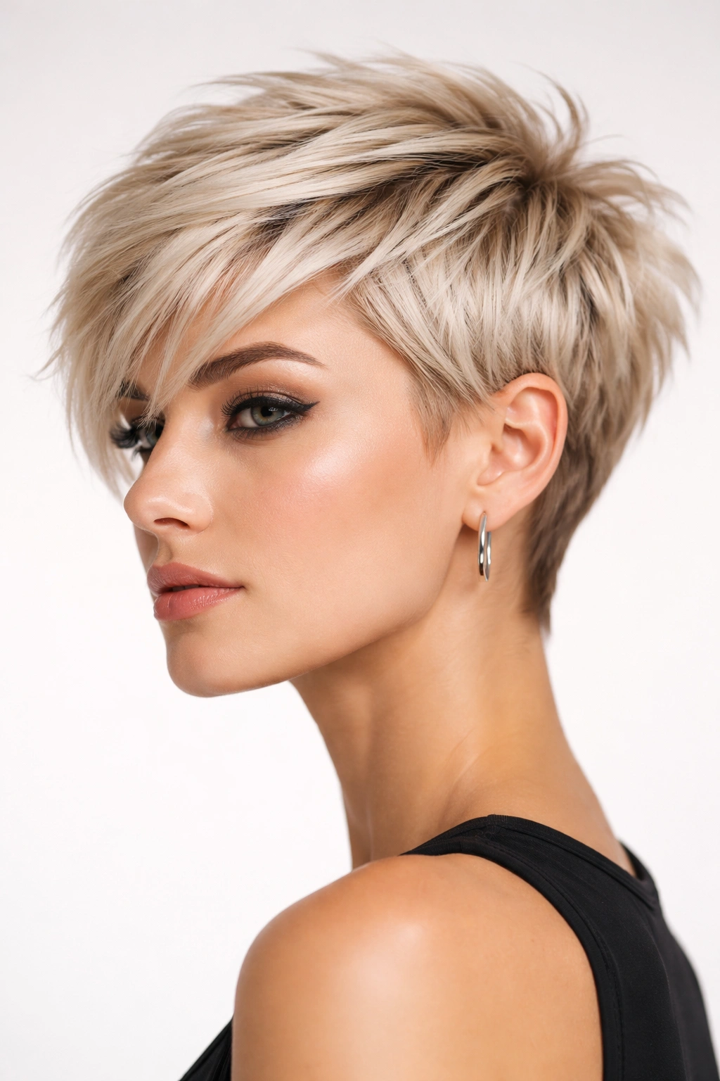 10 Edgy Pixie Cuts With Serious Attitude 10 Platinum pixie with structured layers and textured movement