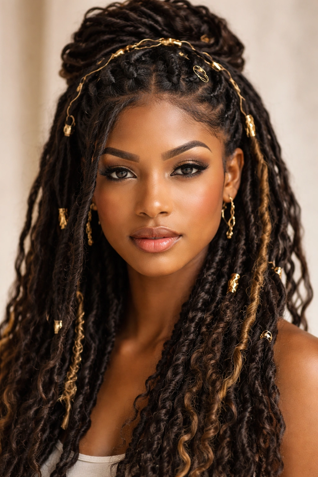 8 Goddess Loc Styles For Medium And Long Hair 11 Goddess locs with pins and wraps showing styling technique for longevity
