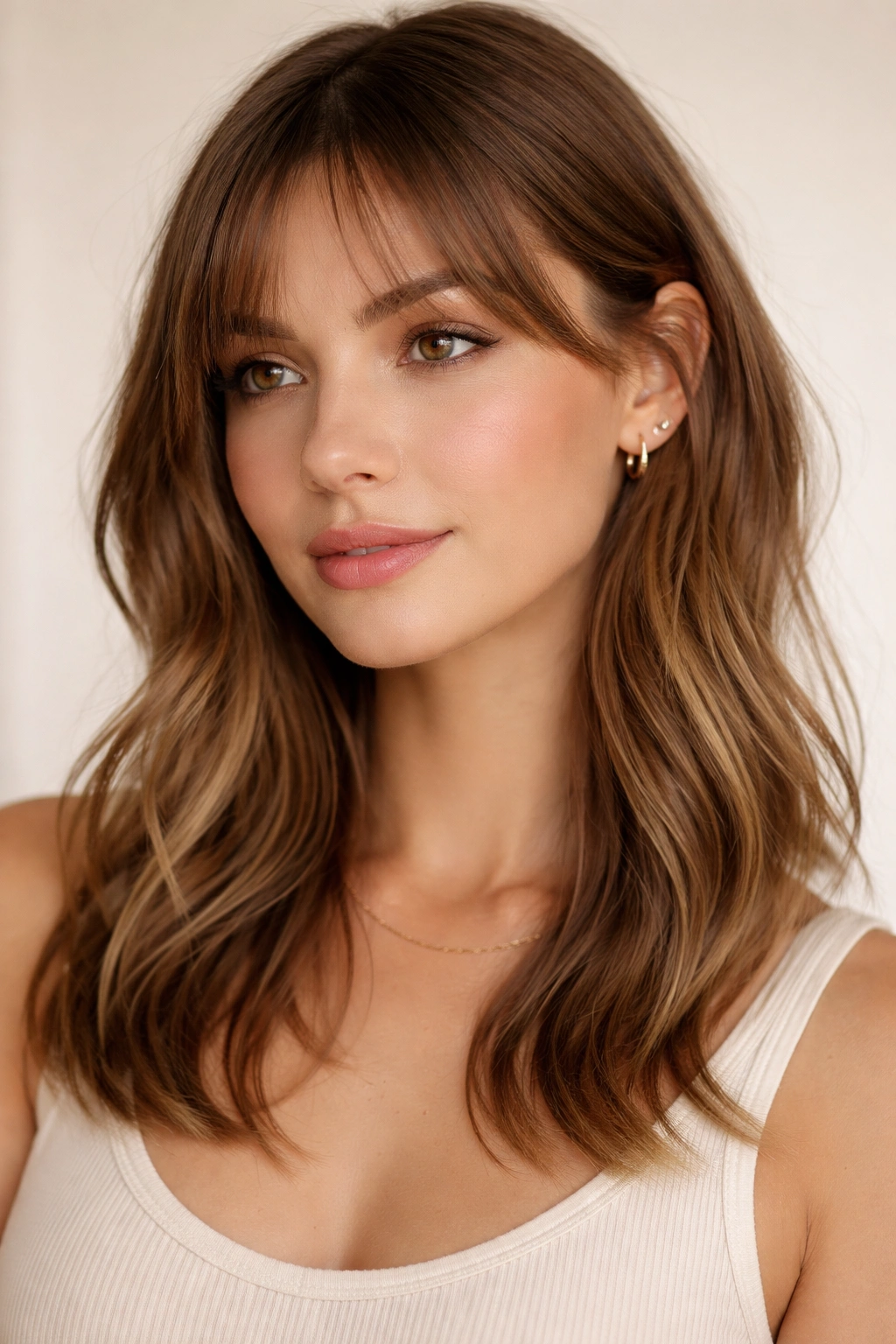 Subtle grown-out baby bangs with barely-there face framing