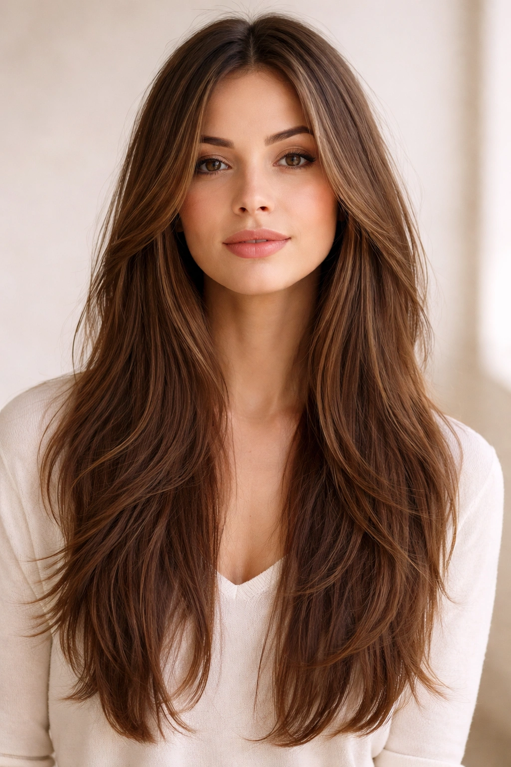 Long hair with subtle piece-y layers adding movement