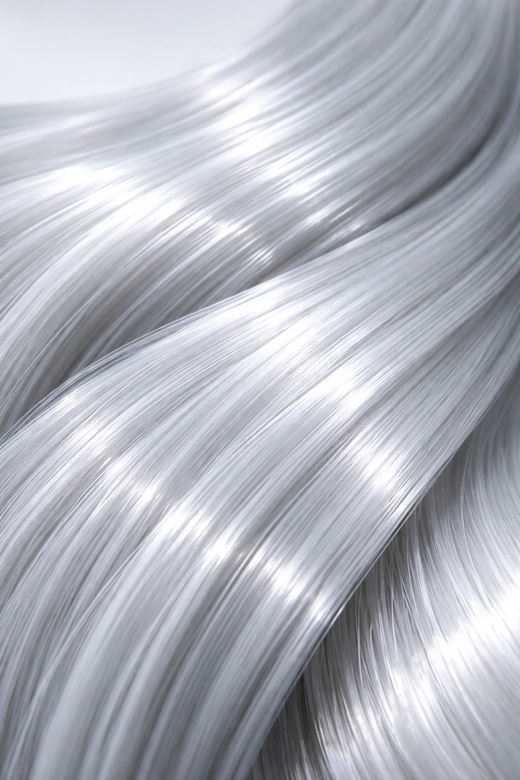 Close-up of glossy synthetic hair filament