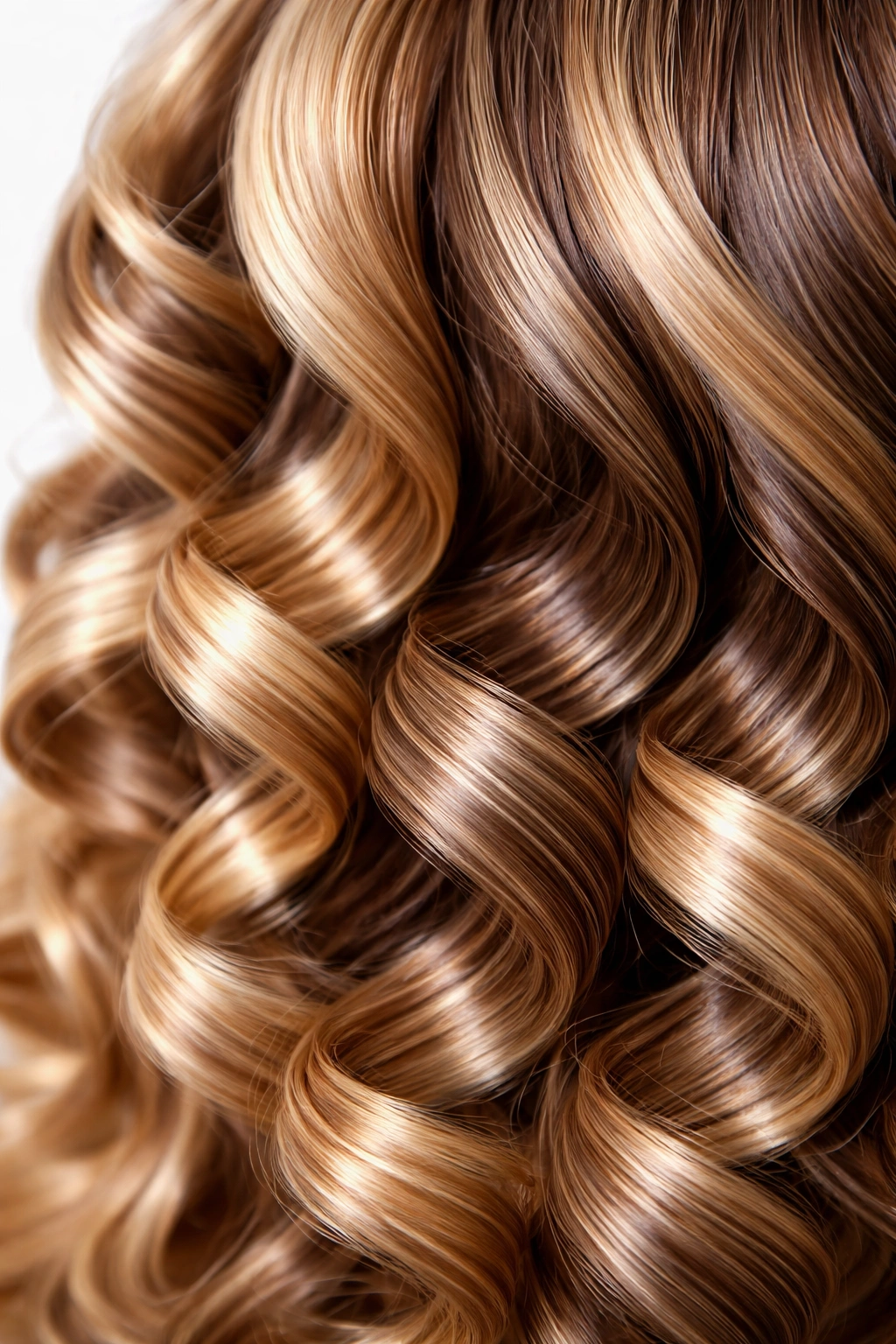 Close-up of synthetic wig curls preserved with style memory