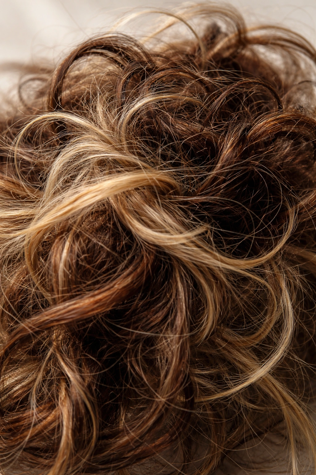 Close-up of a dense, tangled hair mass showing varied textures