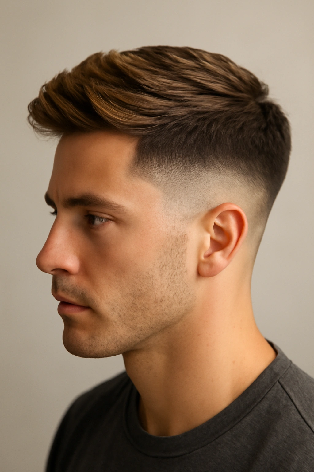 15 Short Haircuts That Look Stunning With Caramel Highlights 8 Taper fade hairstyle with caramel mid-length top