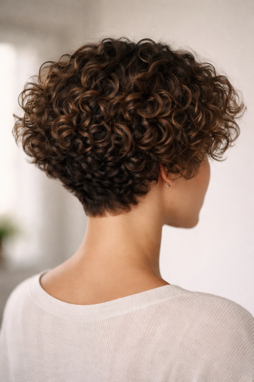 20 Curly Bob Haircuts That Flatter Every Face 17 Tapered curly bob with crown lift and tapered neckline.