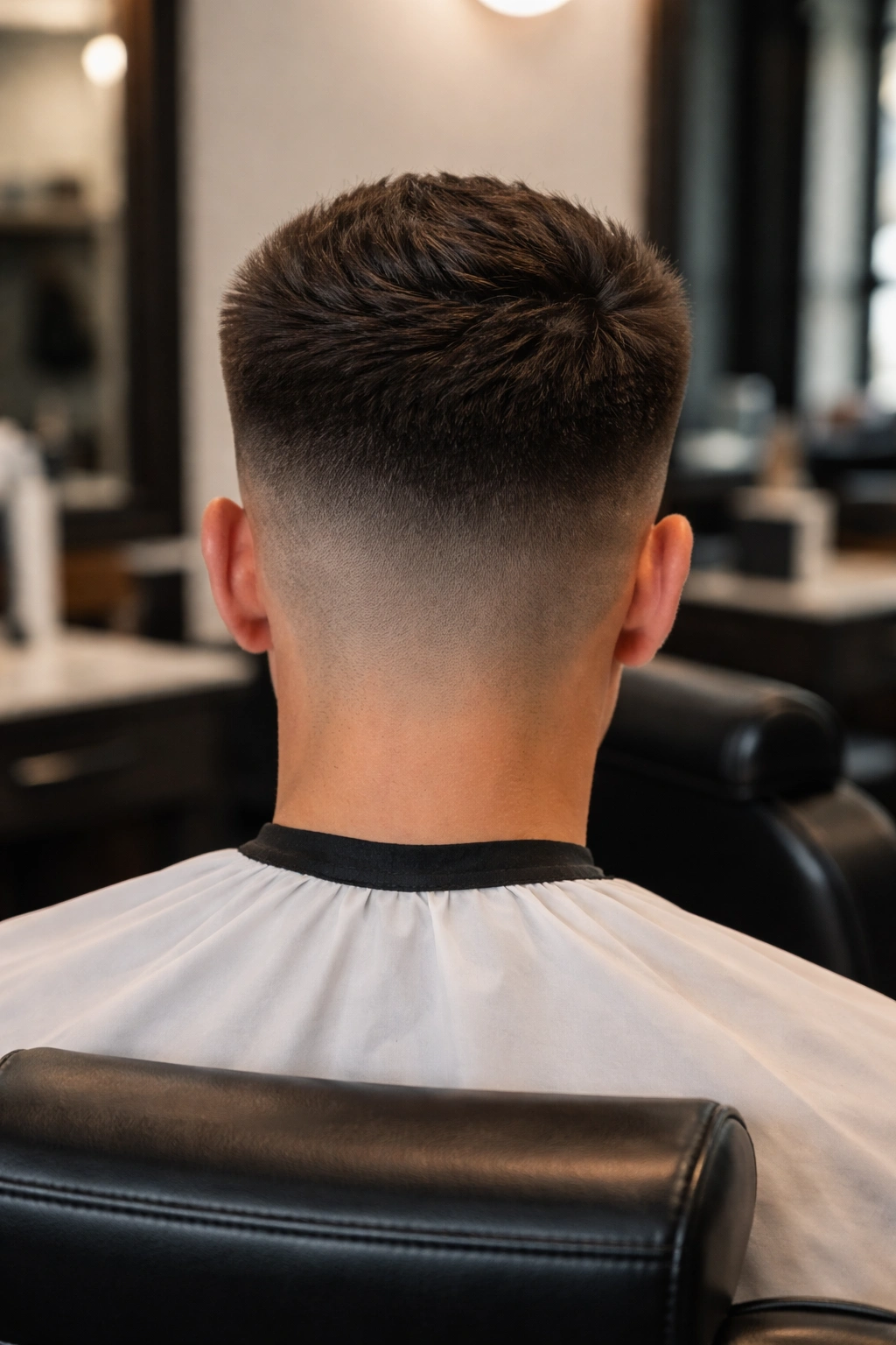 15 Short Haircuts From The Back You Need To See 7 Back view of a tapered fade with a clean nape and smooth graduation