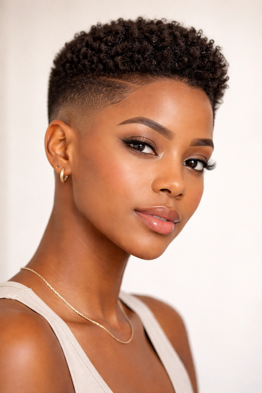 25 Short Haircuts Women Can T Stop Asking For 13 Close-up portrait of a tapered fade hairstyle with gradual sides and textured top