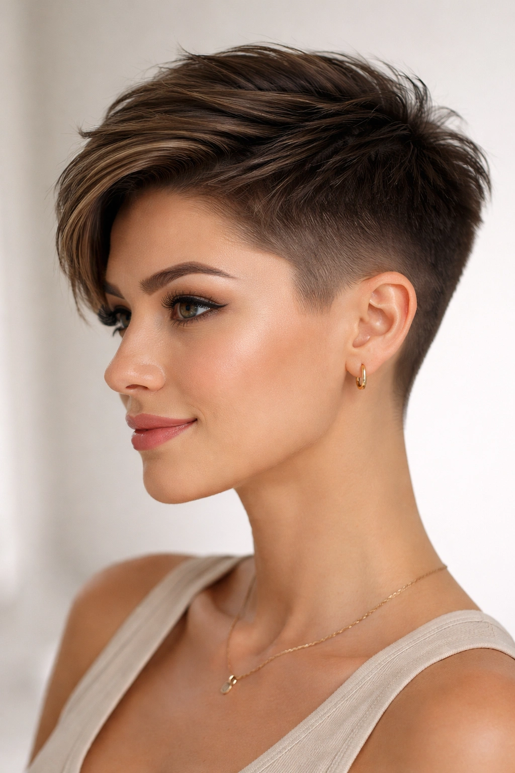 15 Versatile Long Pixie Cuts For Everyday Wear 10 Tapered fade pixie with smooth, gradual fade on sides and longer top