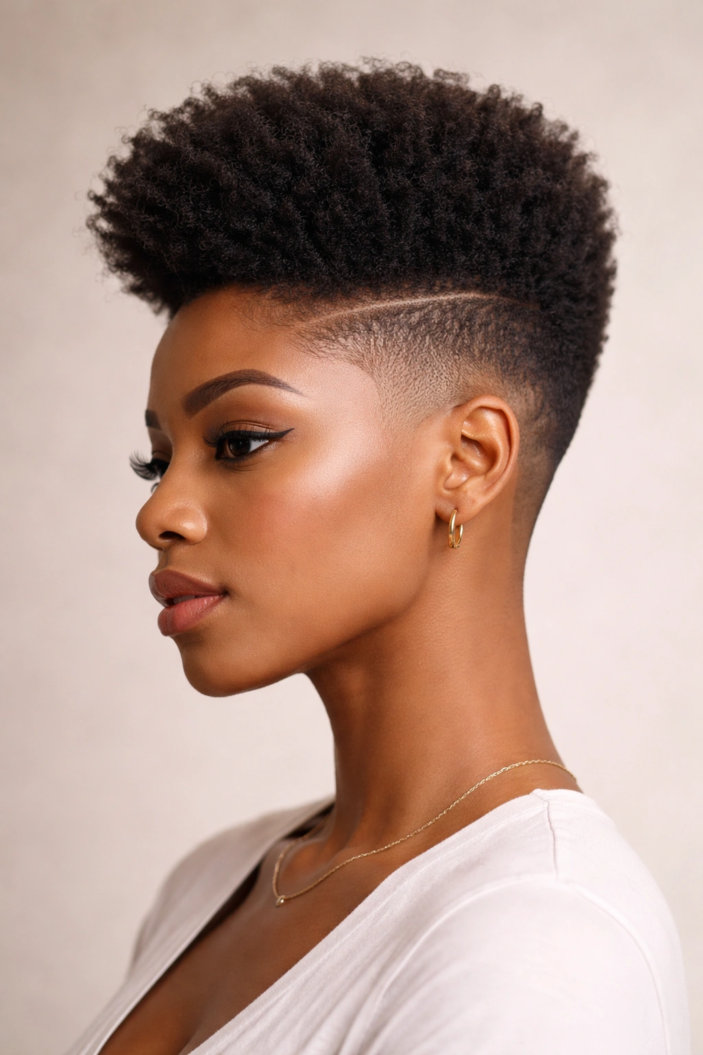 15 Short Afro Hairstyles That Look Absolutely Gorgeous 3 Side profile of tapered fade with height on top hairstyle