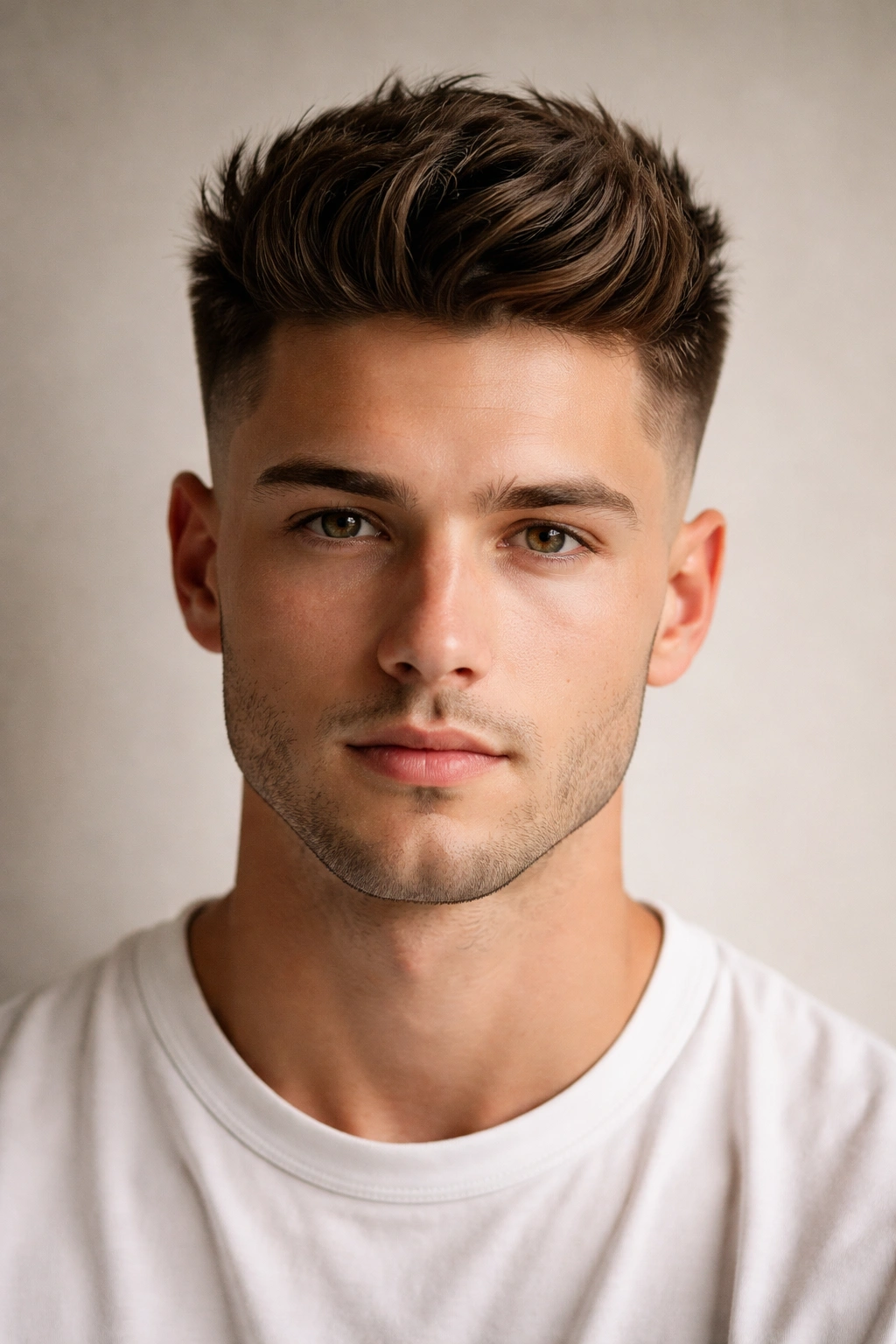 10 Short Haircuts That Give Flat Hair More Body 4 Tapered fade showing contrast between short sides and longer top