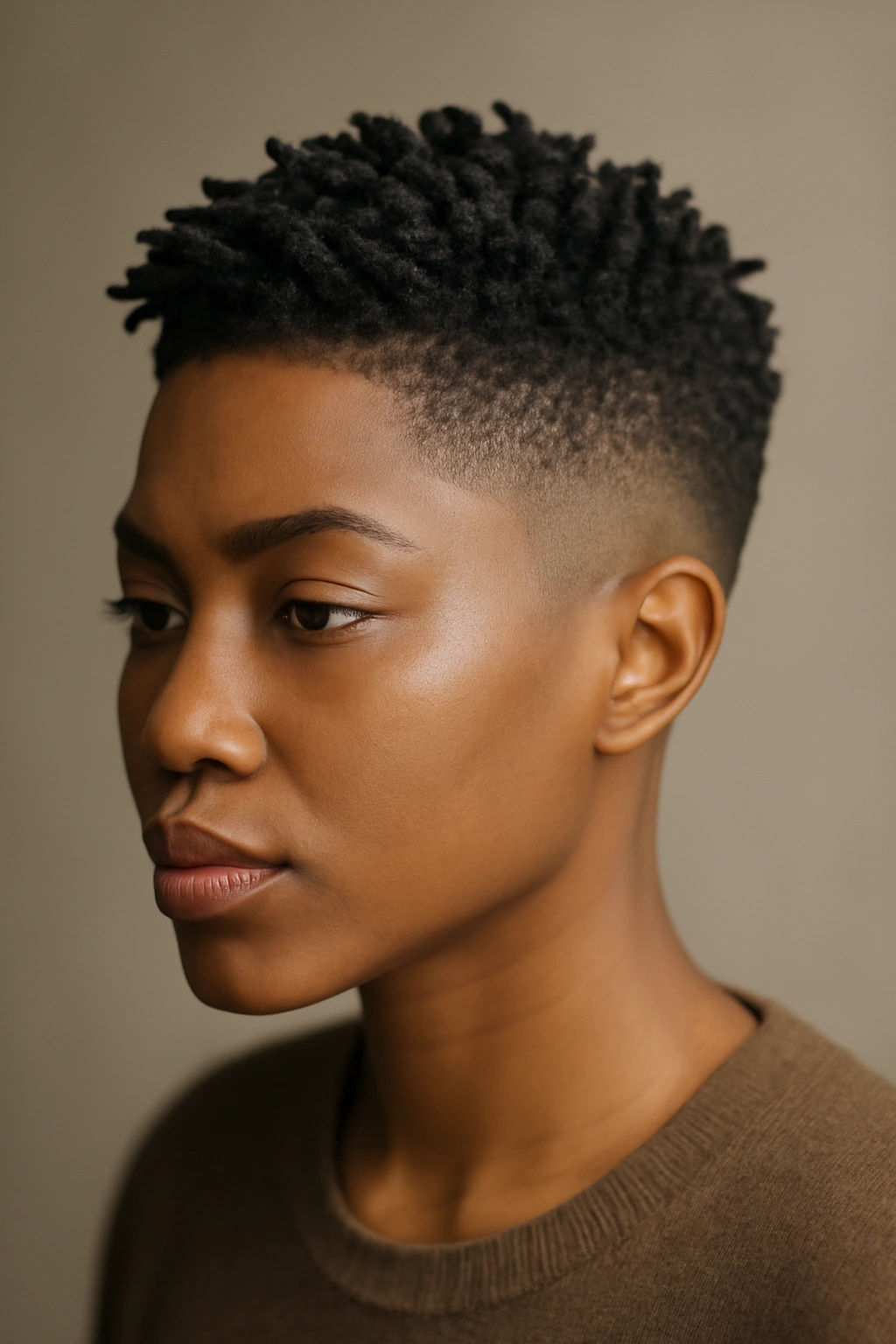 12 Short Loc Styles Women Are Obsessed With Right Now 5 Close-up of tapered short locs with a side fade