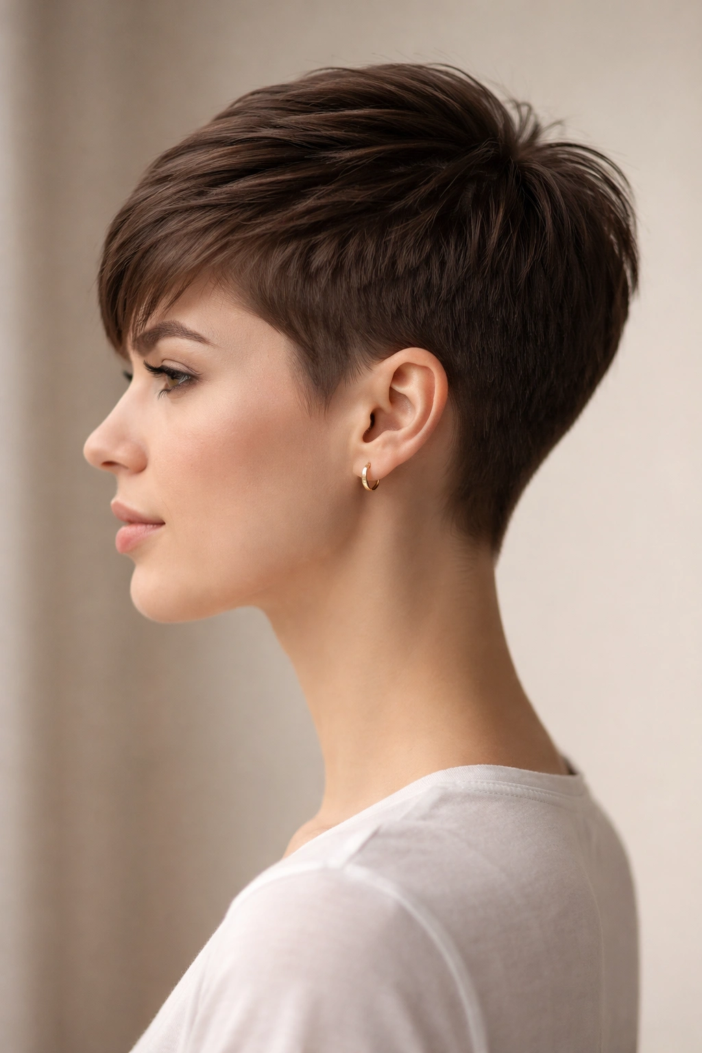 30 Pixie Cuts For Women Who Hate Fussing 5 Profile view of tapered pixie with short sides and longer top