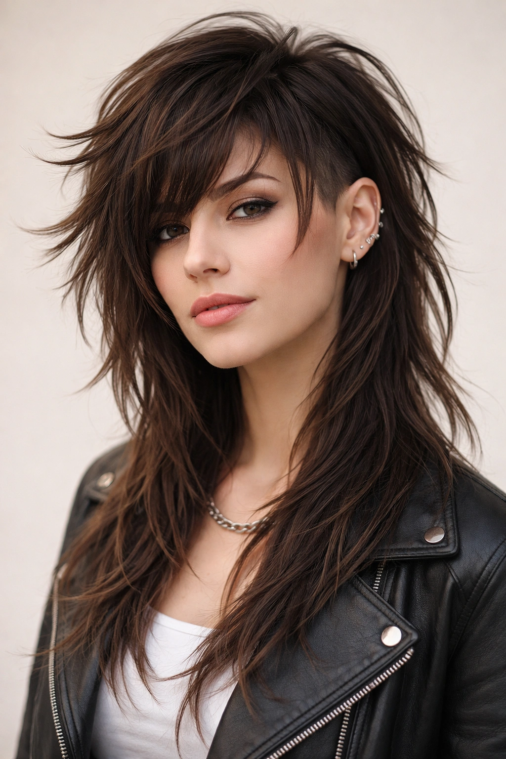 8 Octopus Haircuts For Medium And Long Hair 4 Portrait showing long octopus layers on top with tapered sides.