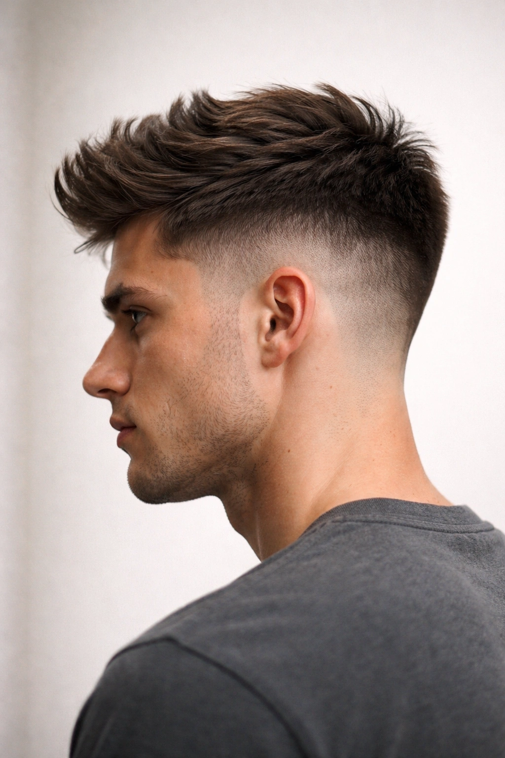 10 Short Haircuts That Grow Out Without Awkwardness 8 Profile view showing tapered undercut with shaved sides and longer top