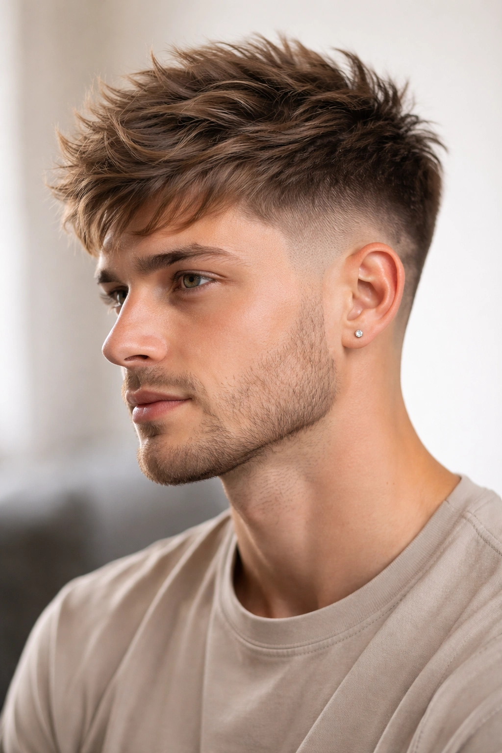 15 Short Textured Cuts That Give You Built In Volume 3 Headshot showing tapered undercut with textured top for volume.