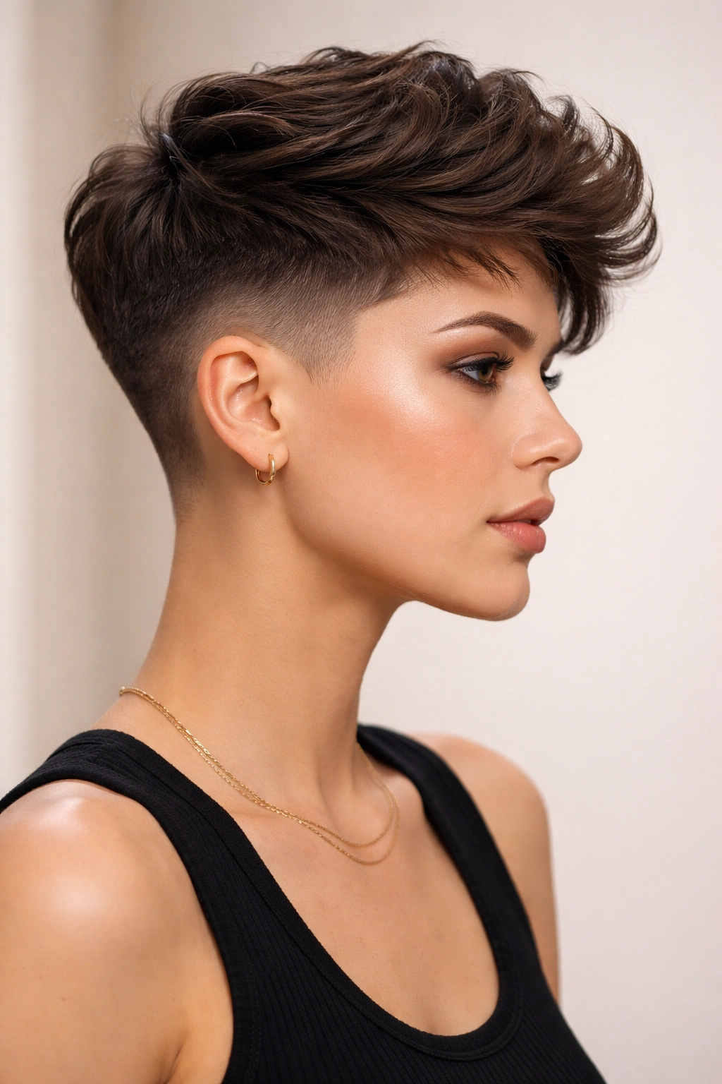 Close-up of The Tapered Undercut showing short sides and longer top
