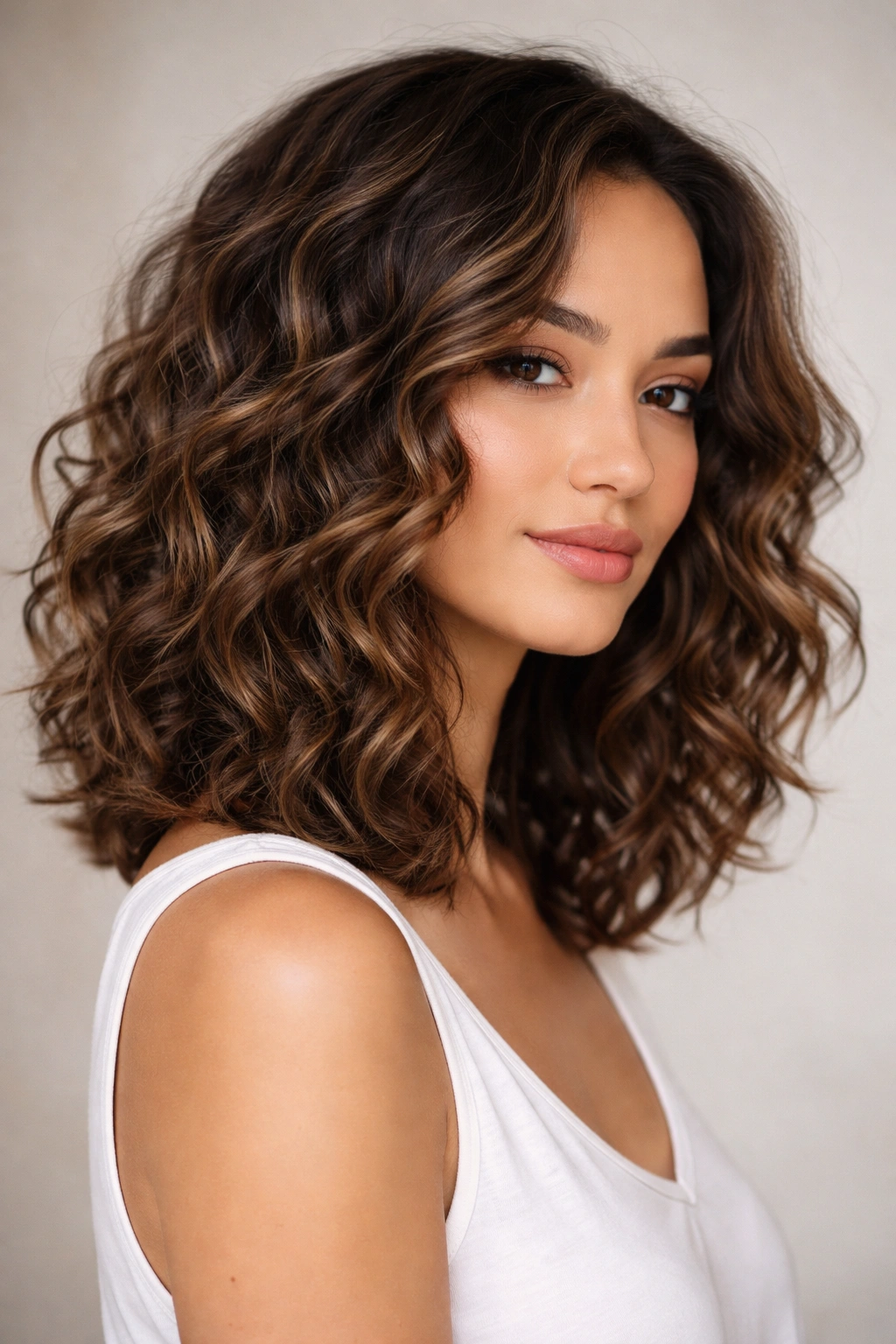 Close-up of a textured-blend lob with seamless layers and subtle movement
