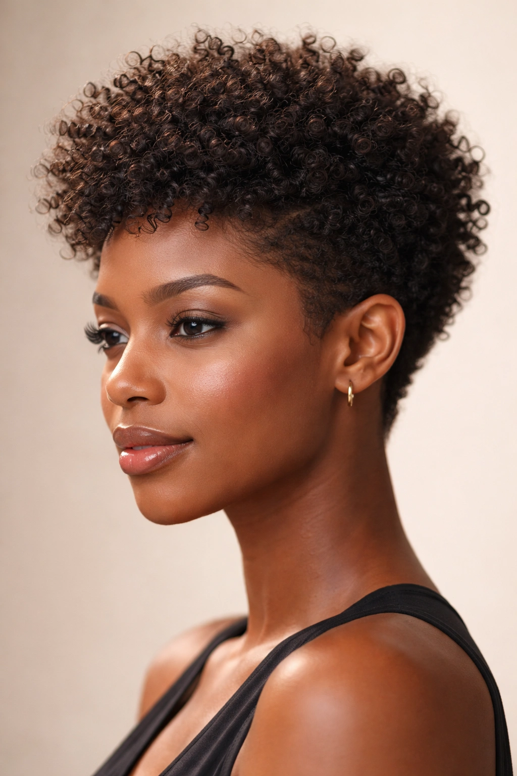 20 Short Natural Hairstyles You Ll Want To Try 11 Three-quarter view of a short textured blowout crop showing volume and texture.