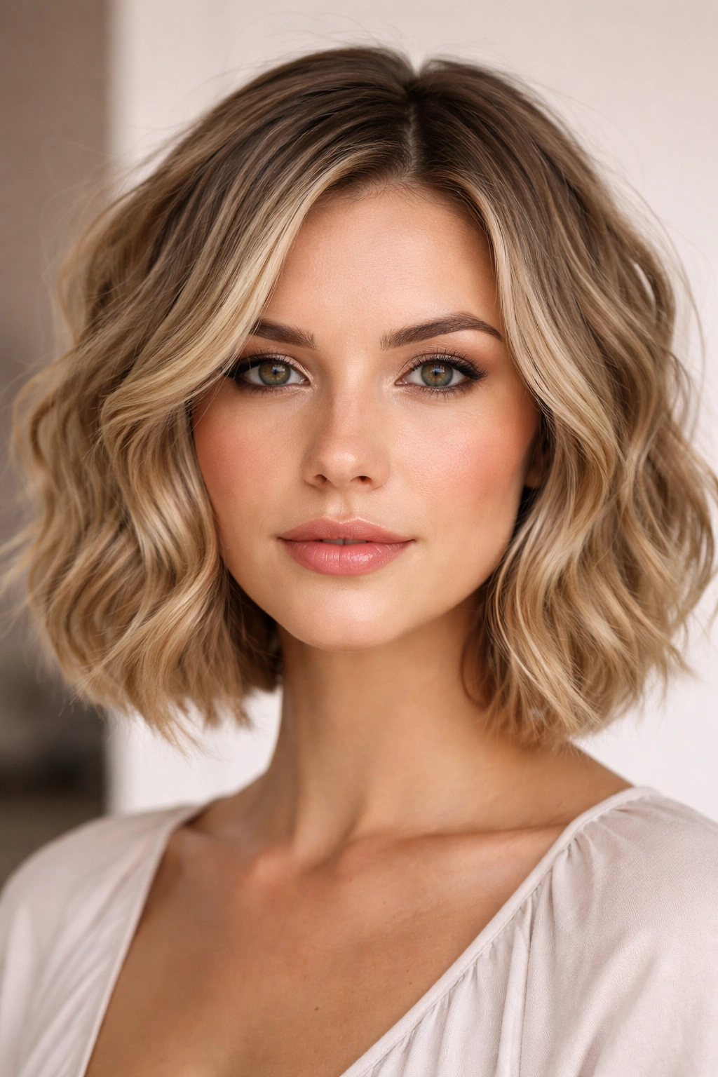 25 Bob Cuts Matched To Your Face Shape And Hair 8 Textured chin-length bob on rectangular face with wavy hair