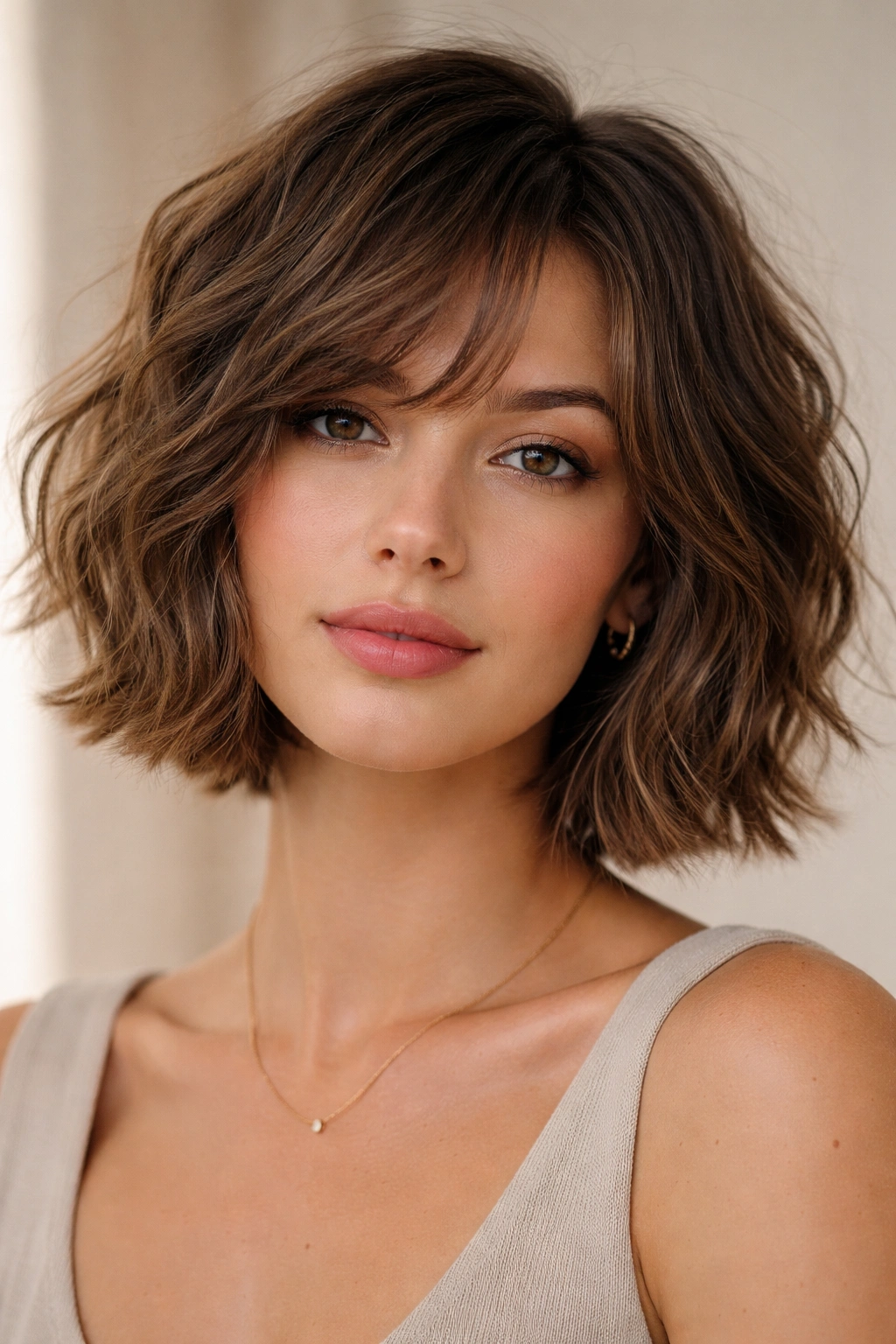 15 Wash And Wear Haircuts For Naturally Wavy Hair 8 Chin-length textured bob with choppy layers on wavy hair