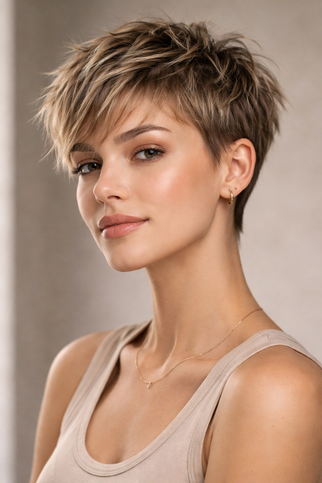10 Short Haircuts For Women Who Hate Styling 4 Close-up of a textured crop with uneven layers and messy texture