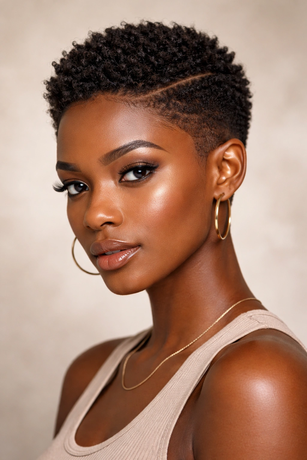 Textured crop with emphasized angles and visible curl texture