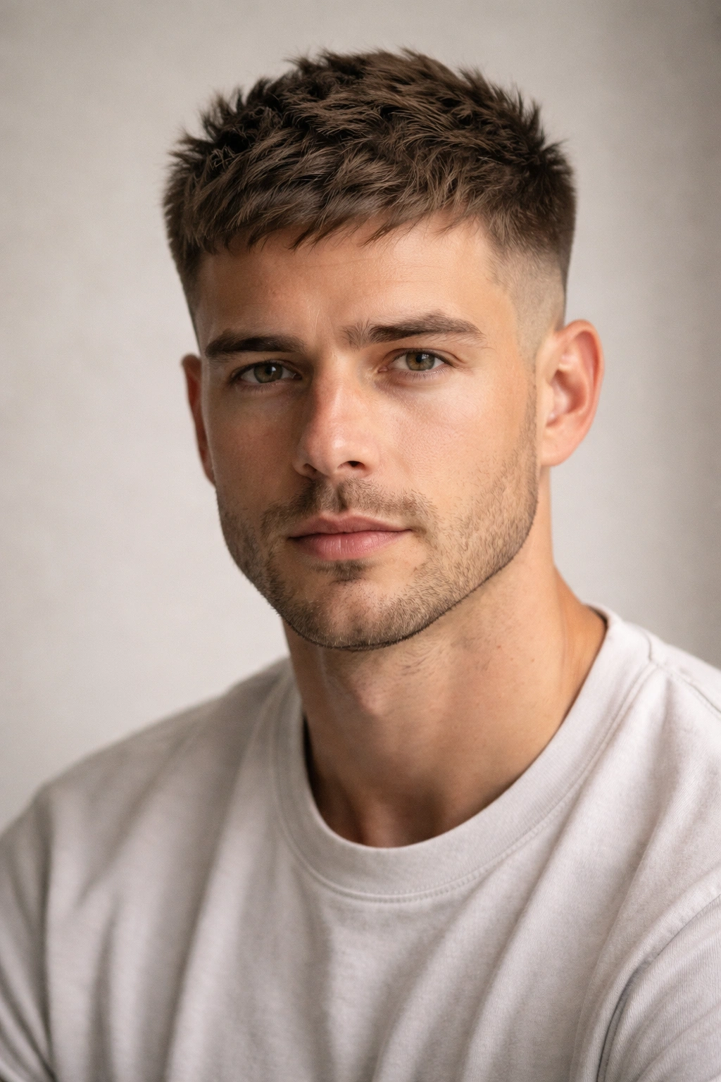 10 Crew Cut Styles For A Sharp And Clean Look 5 Portrait of a textured crop crew with longer textured top and tapered sides