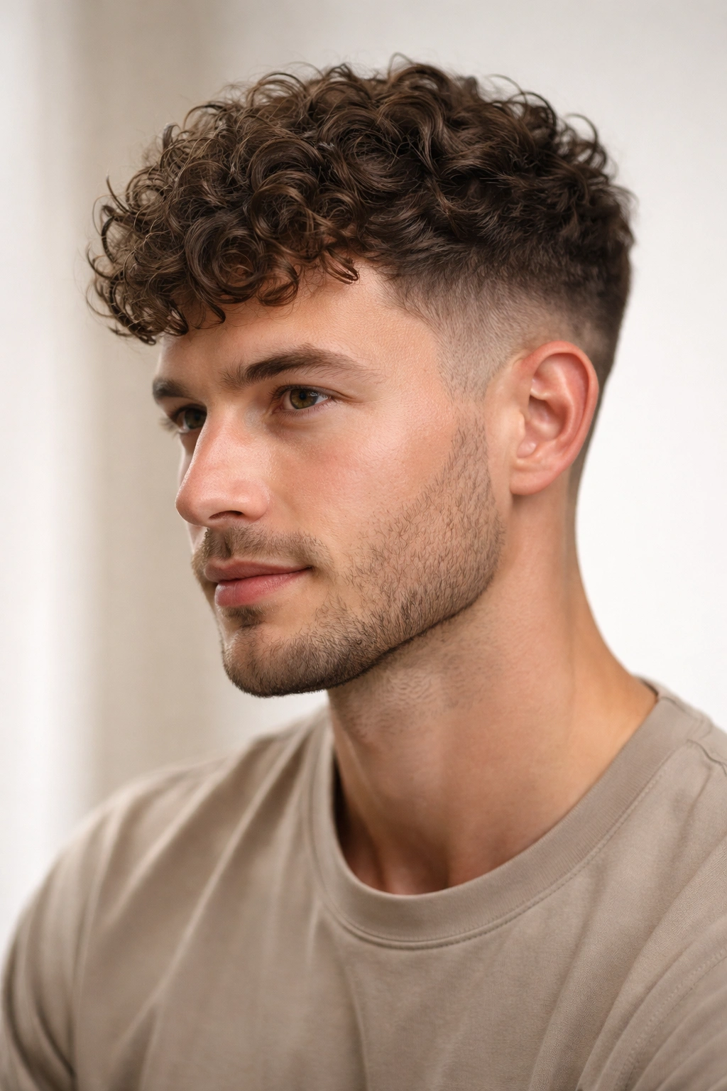 Textured crop designed for curly hair showing defined curls